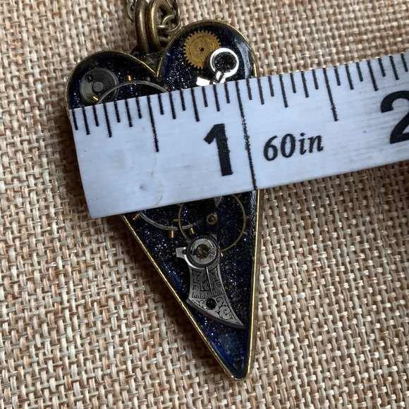 Nautical Gears Heart Necklace Handmade - Picture 6 of 7